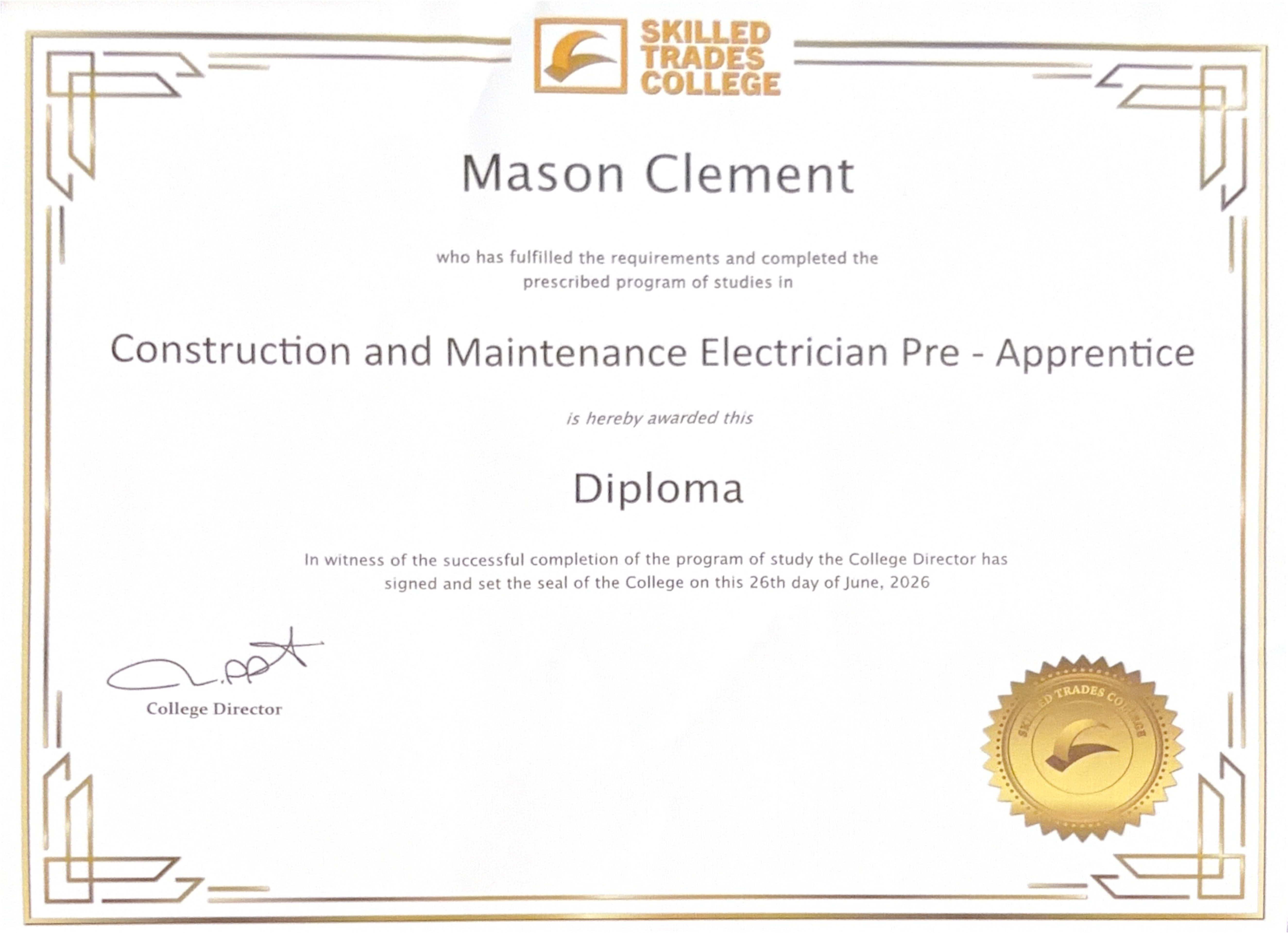 Skilled Trades College Pre-Apprenticeship Diploma